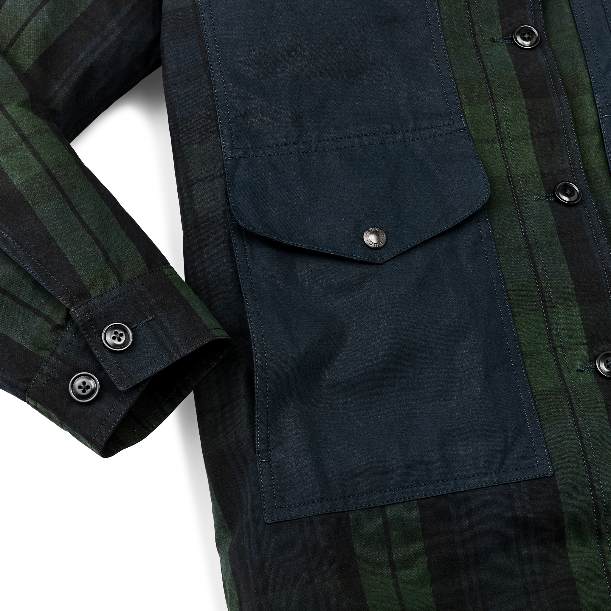 Women's Dry Waxed Long Cruiser - Black / Green Plaid - Image 4