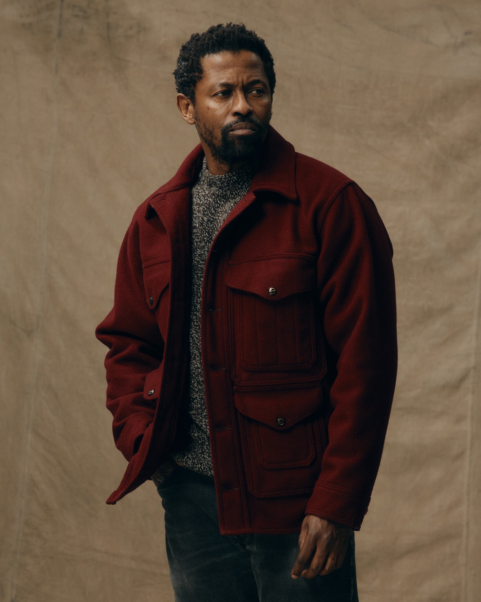 1940s Mackinaw Wool Cruiser Jacket - Wine