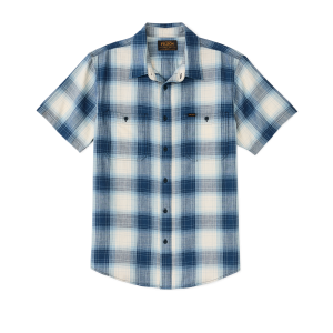 Short Sleeve Chambray Shirt - Indigo Plaid