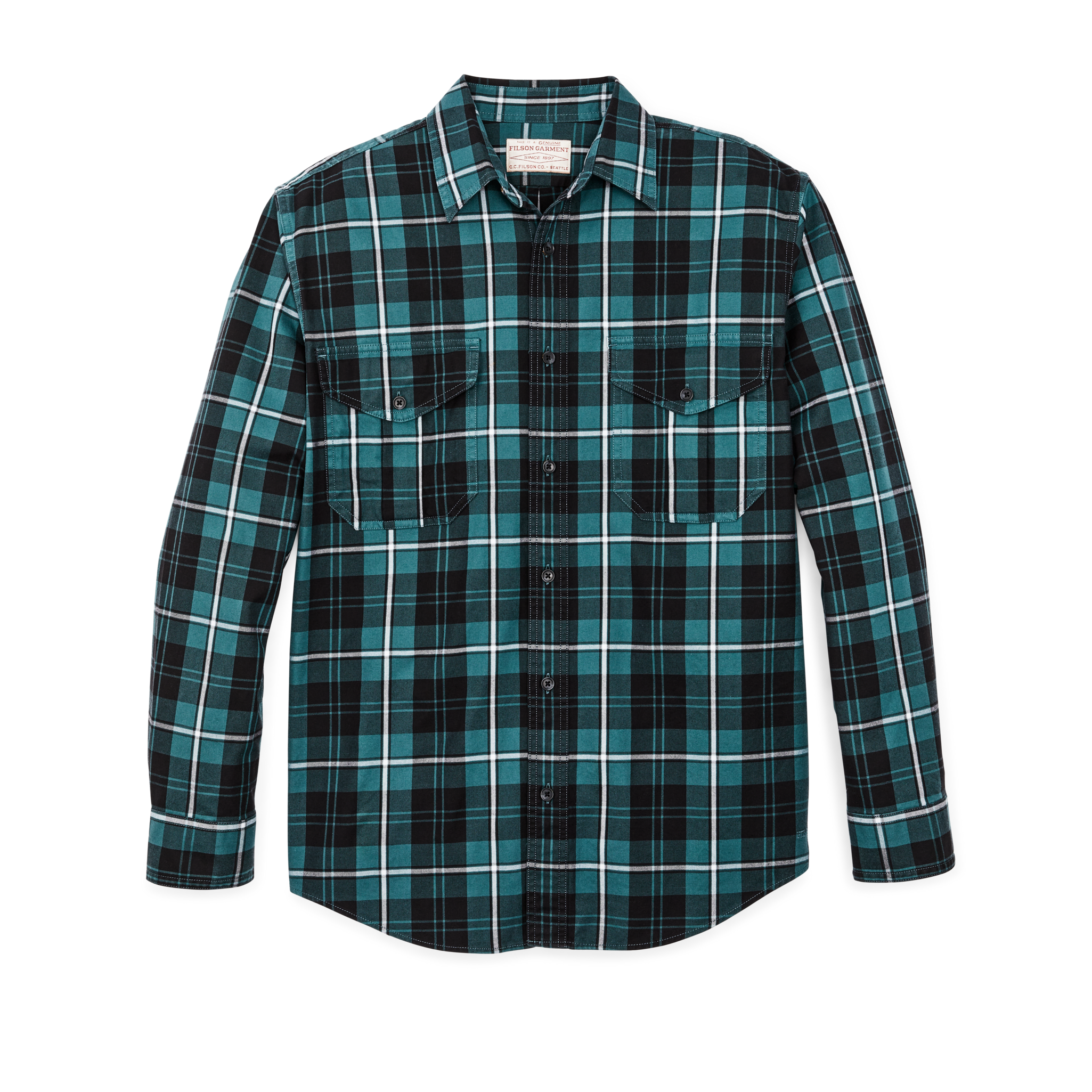 Lightweight Alaskan Guide Shirt - Petrol / Black / White Plaid