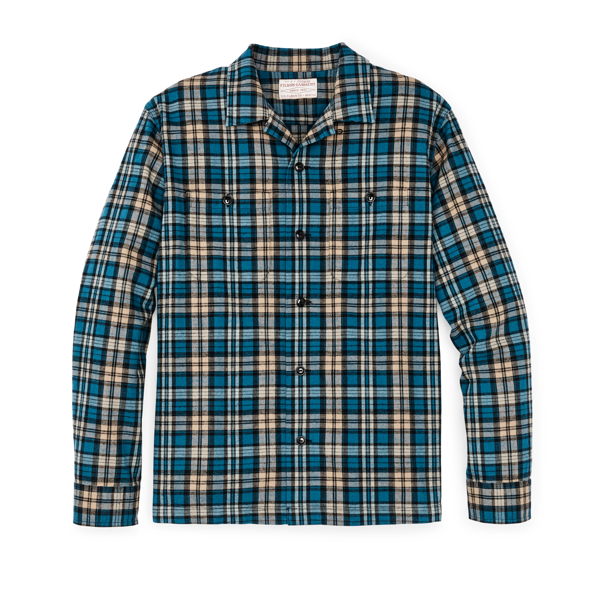 Elk Heights Camp Shirt - Blue / Black / Khaki Plaid