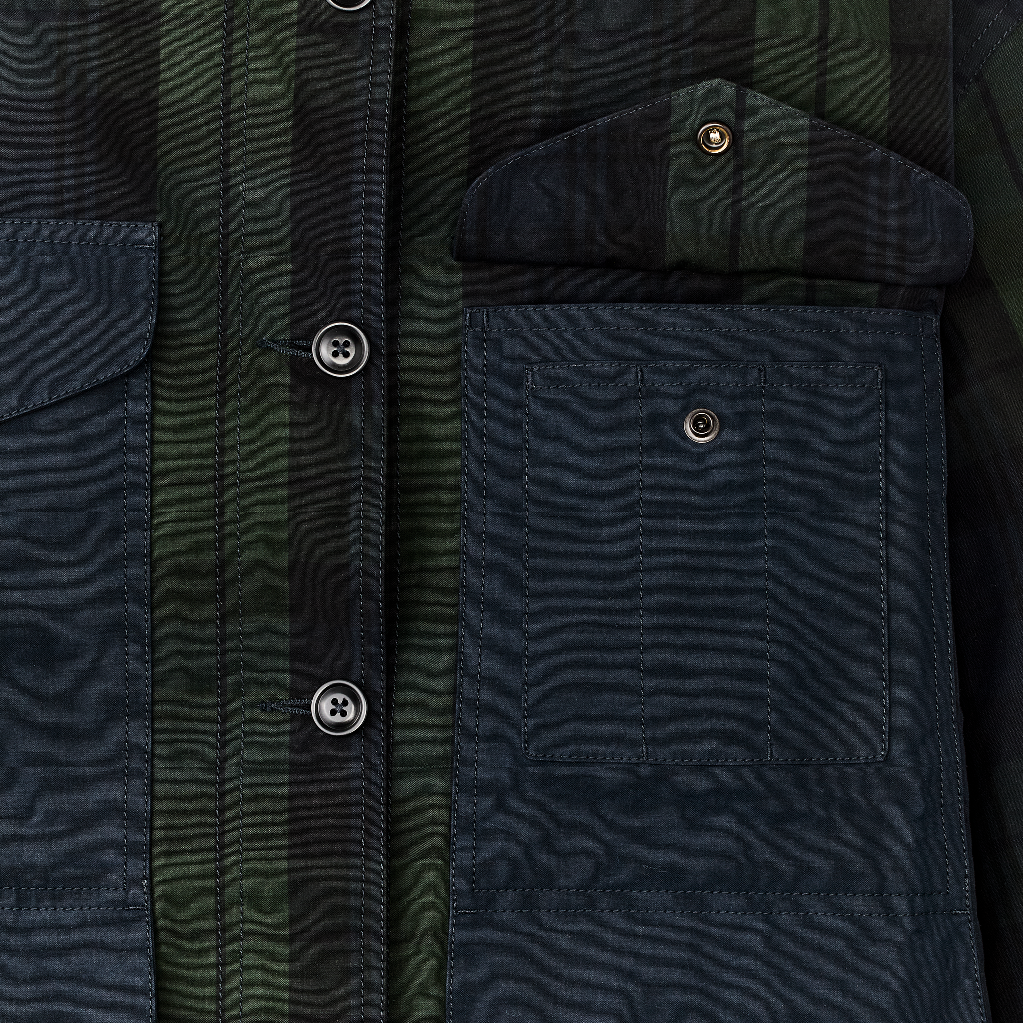 Women's Dry Waxed Long Cruiser - Black / Green Plaid - Image 6