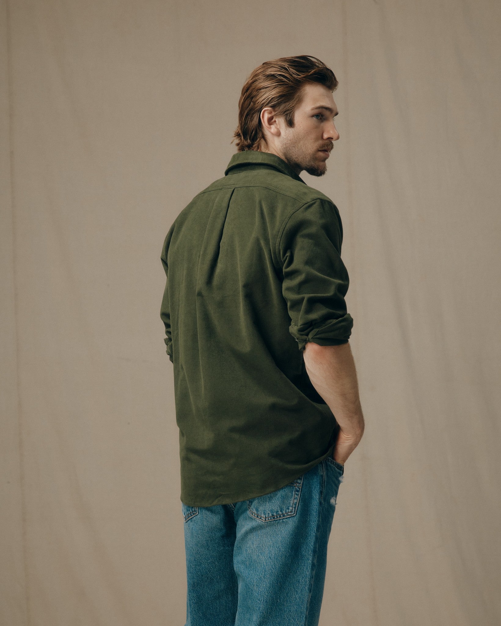 Moleskin Seattle Shirt - Dark Olive - Image 2