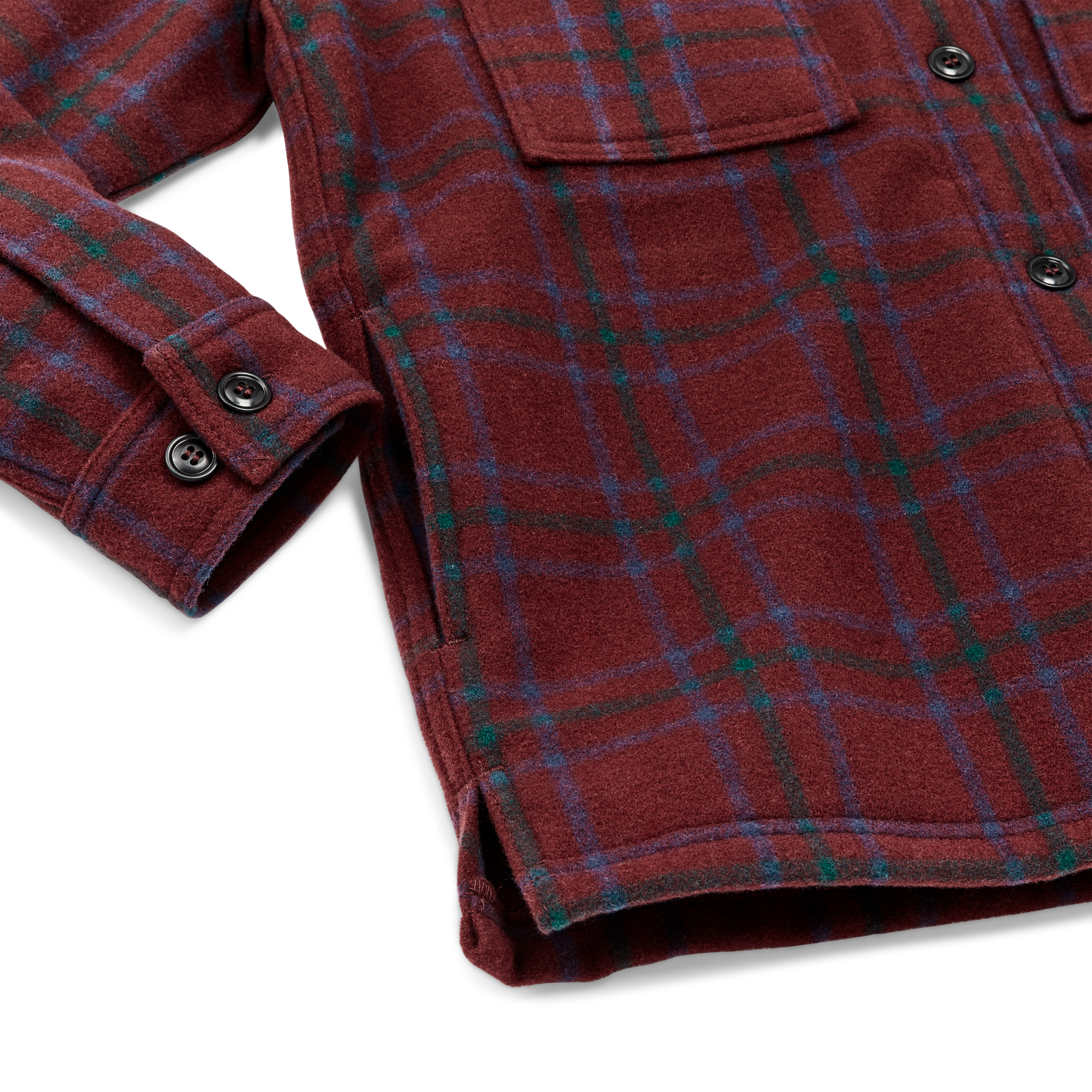 Women's Wool Jac-shirt - Deep Red Blue Green - Image 4