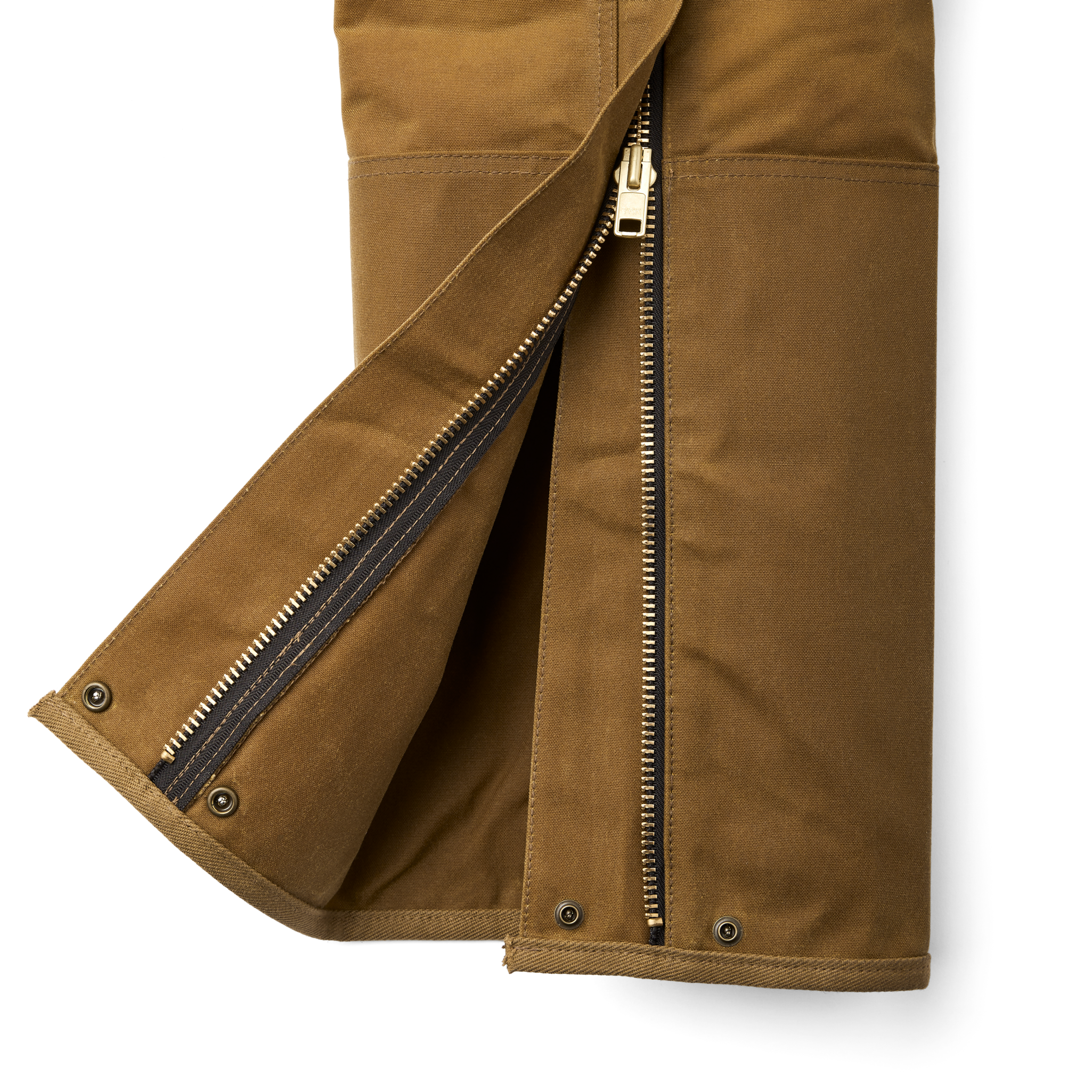 Double Tin Cloth Chaps With Zipper - Dark Tan - Image 4