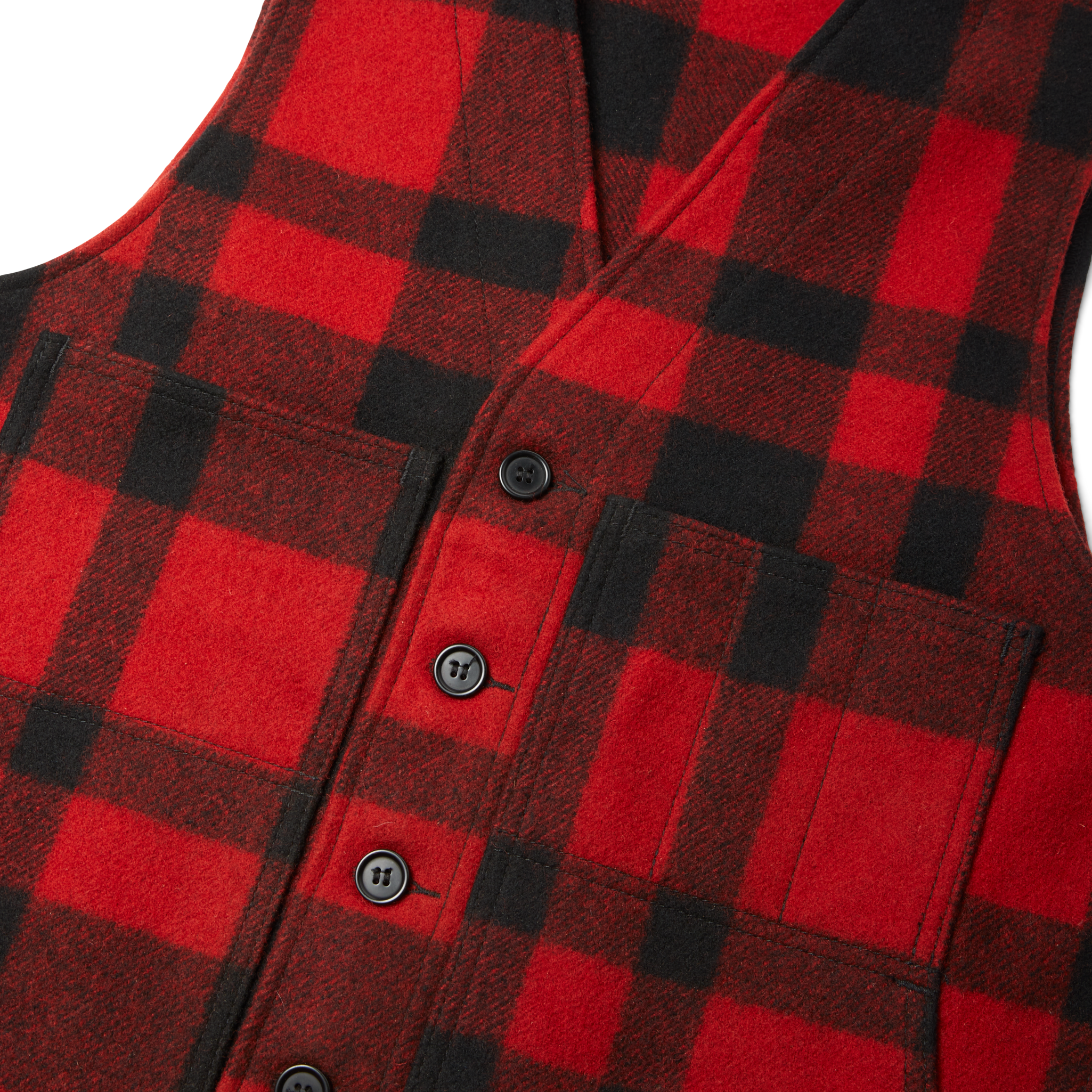 Mackinaw Wool Vest - Red/black Plaid - Image 4