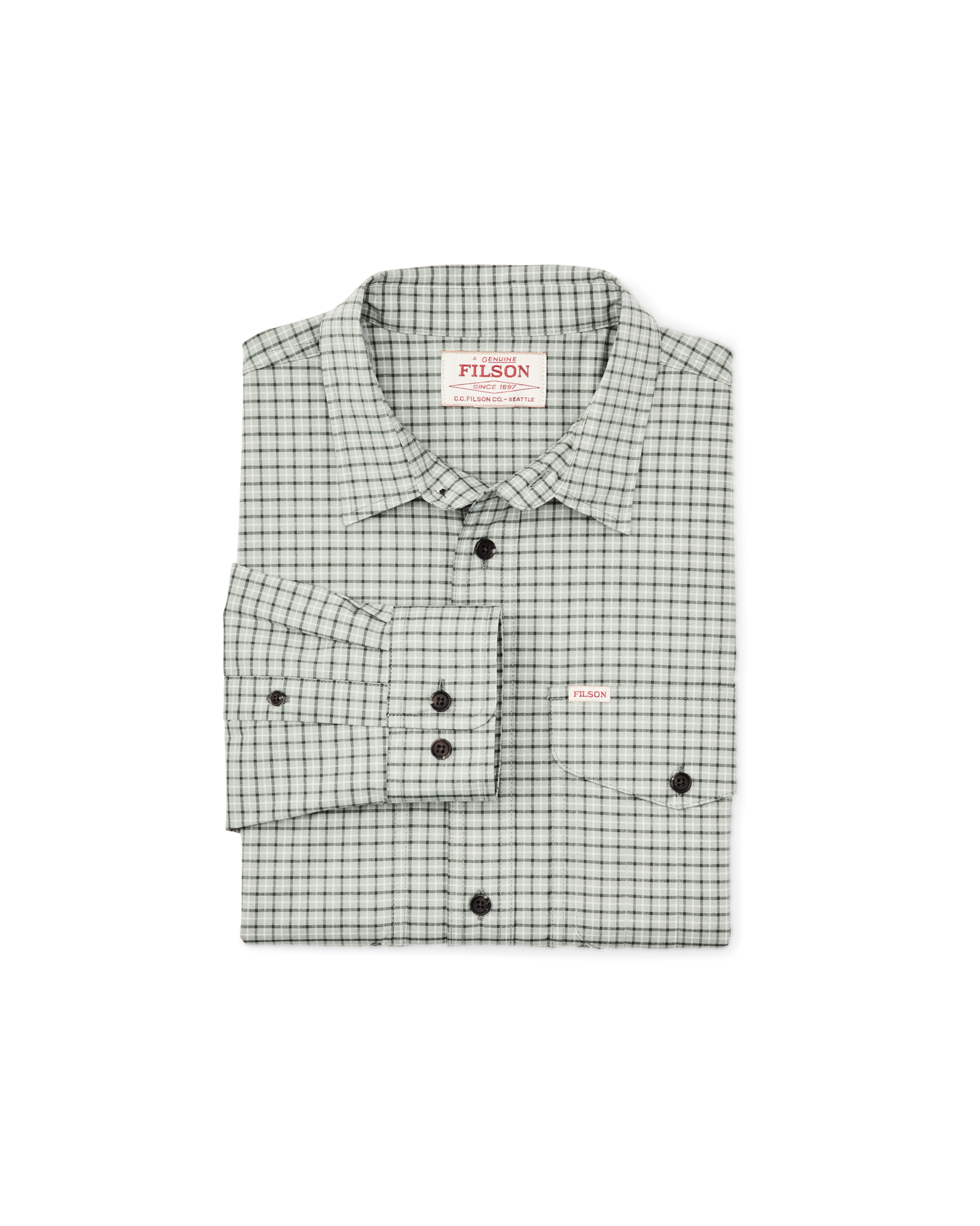 Twin Lakes Sport Shirt - Gray / Olive Check - Image 3