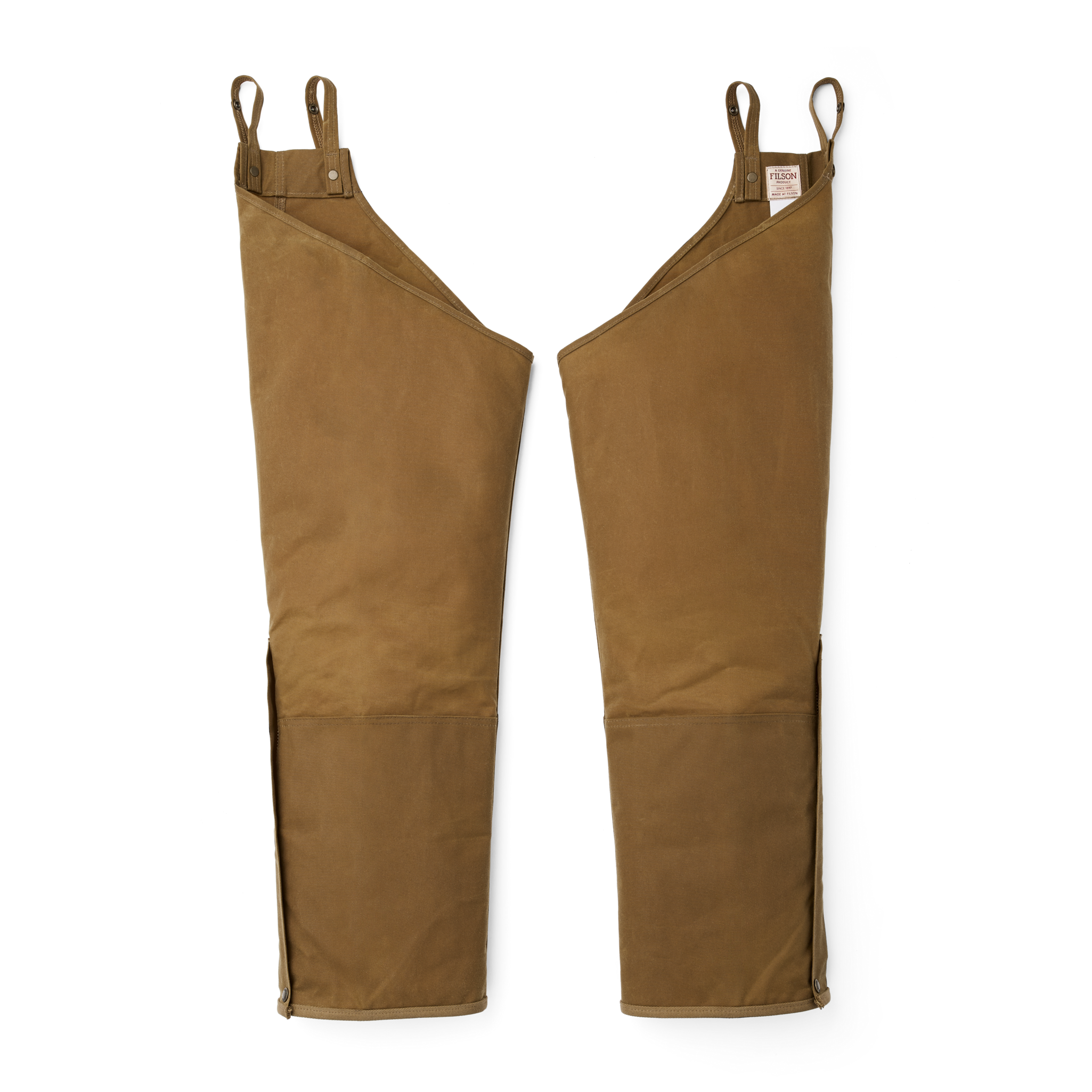 Double Tin Cloth Chaps With Zipper - Dark Tan - Image 2