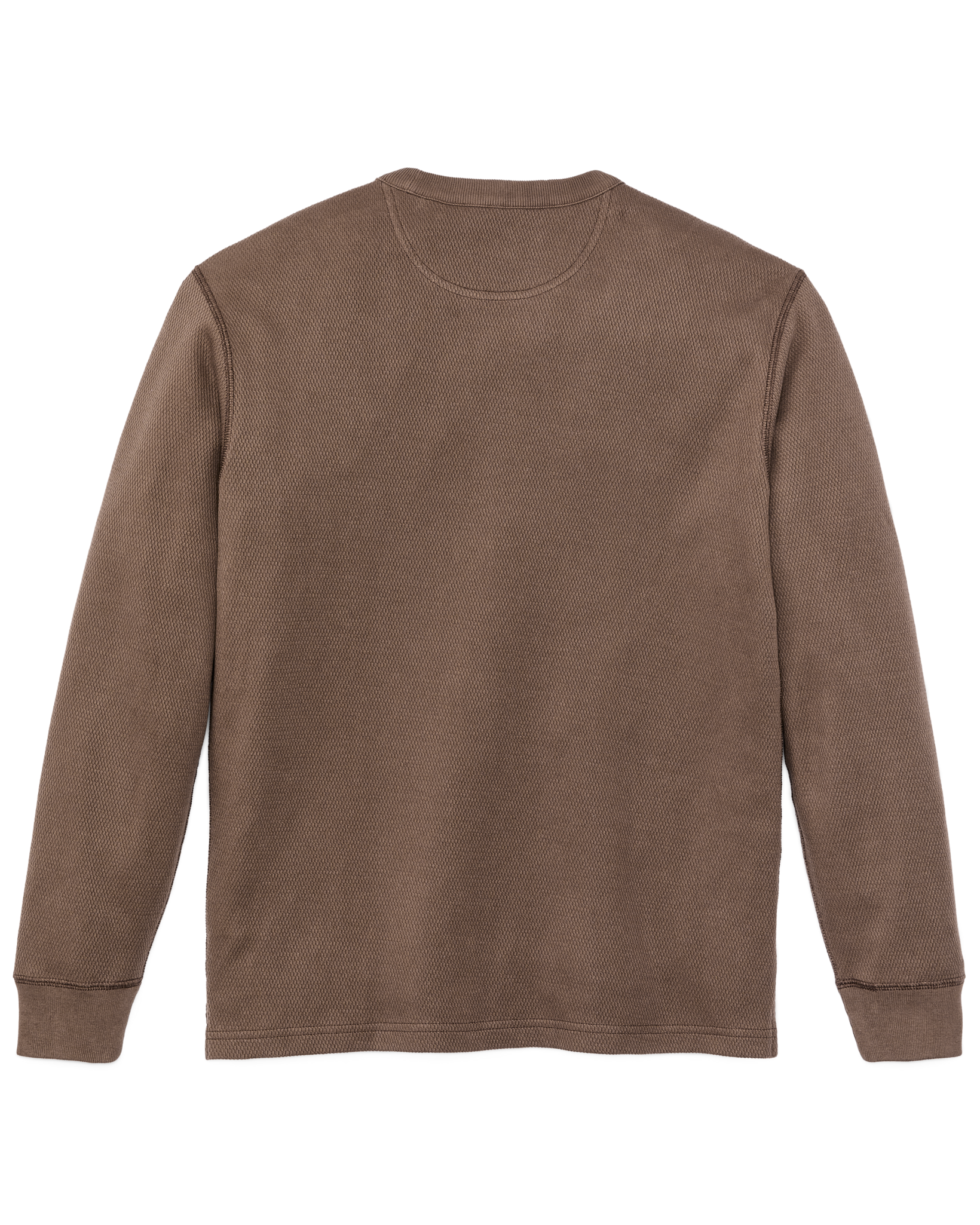Waffle Knit Thermal Crewneck - Brown - Image 4