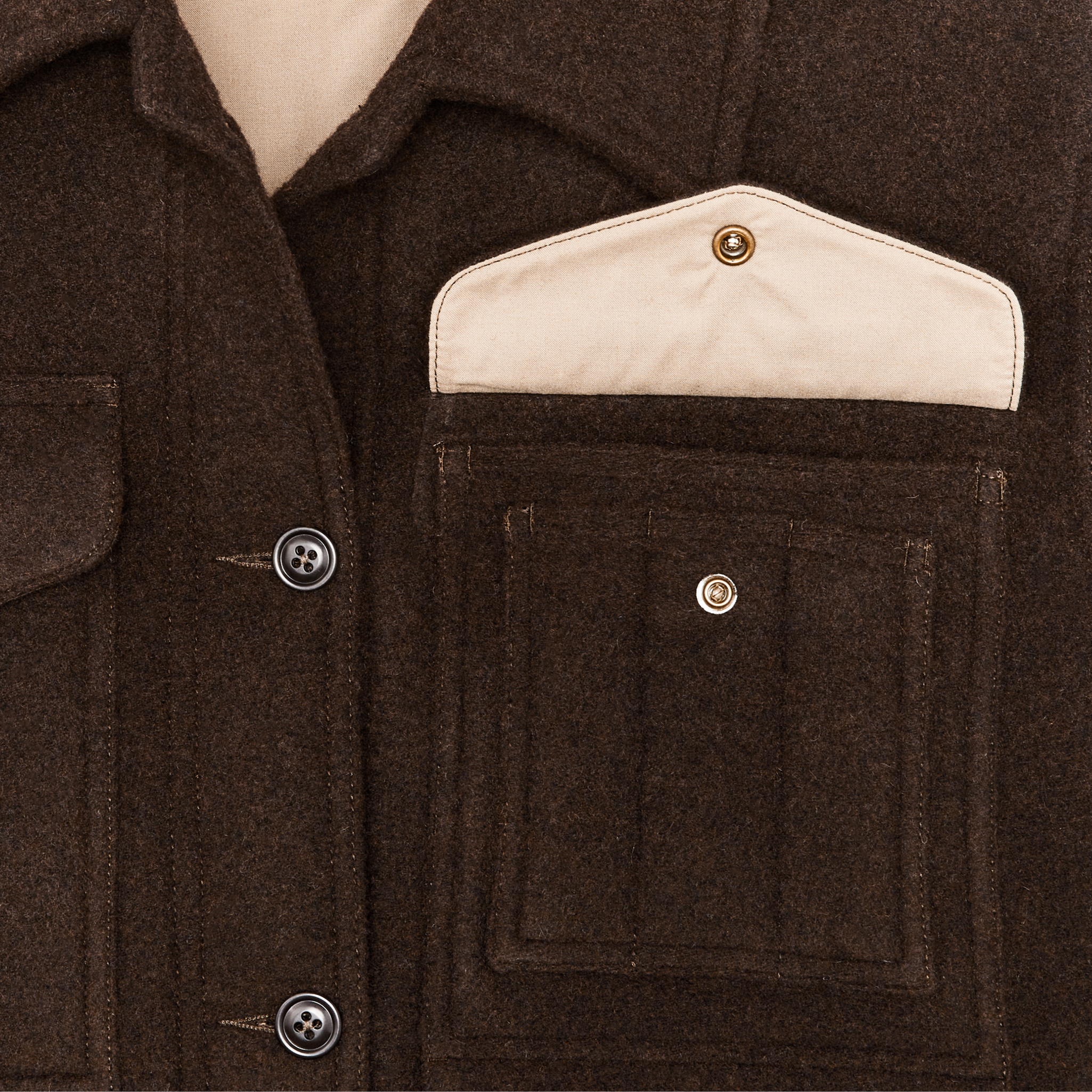 Women's Jacquard Wool Cruiser Jacket - Brown / Khaki Moose - Image 4