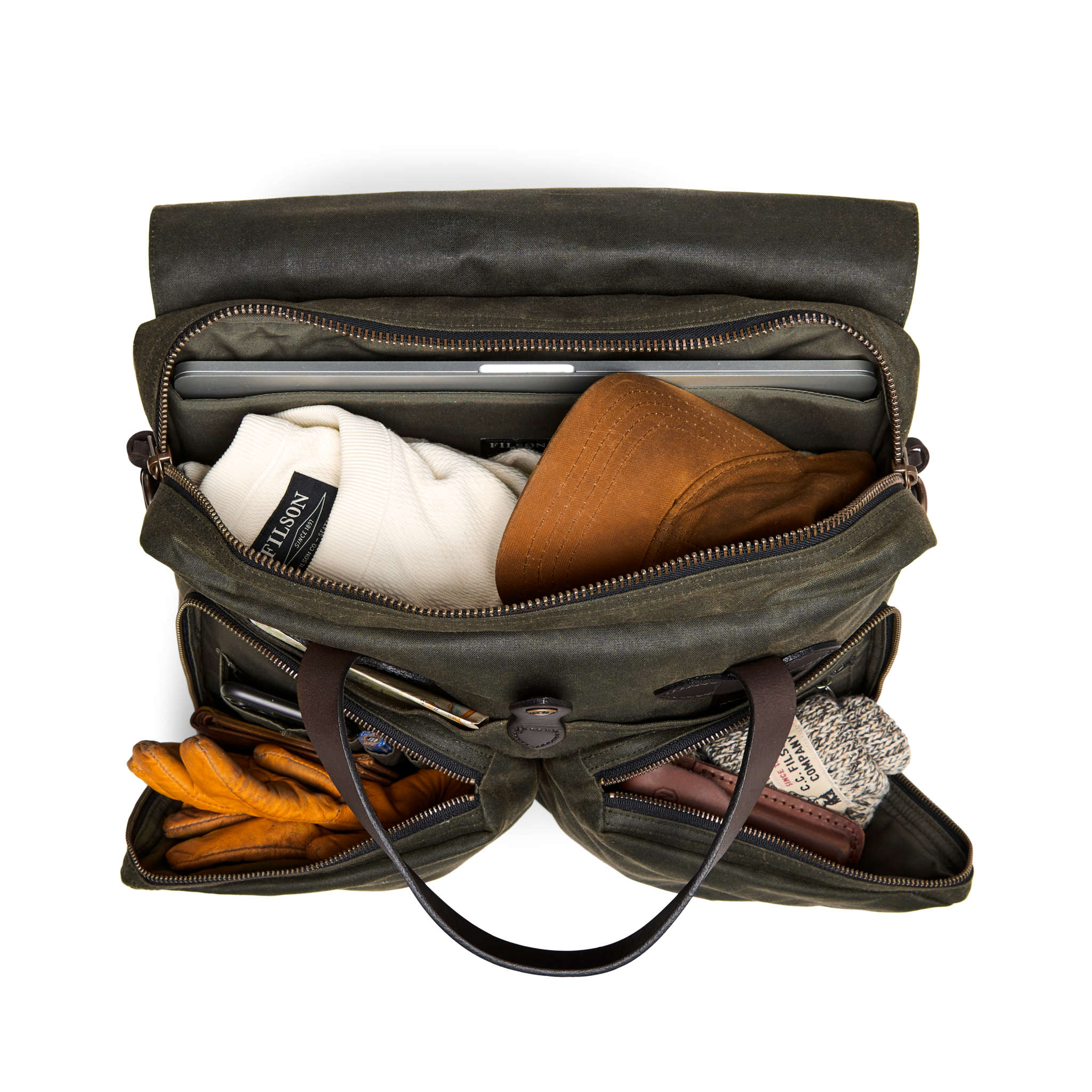 24 Hour Tin Cloth Briefcase - Otter Green - Image 9