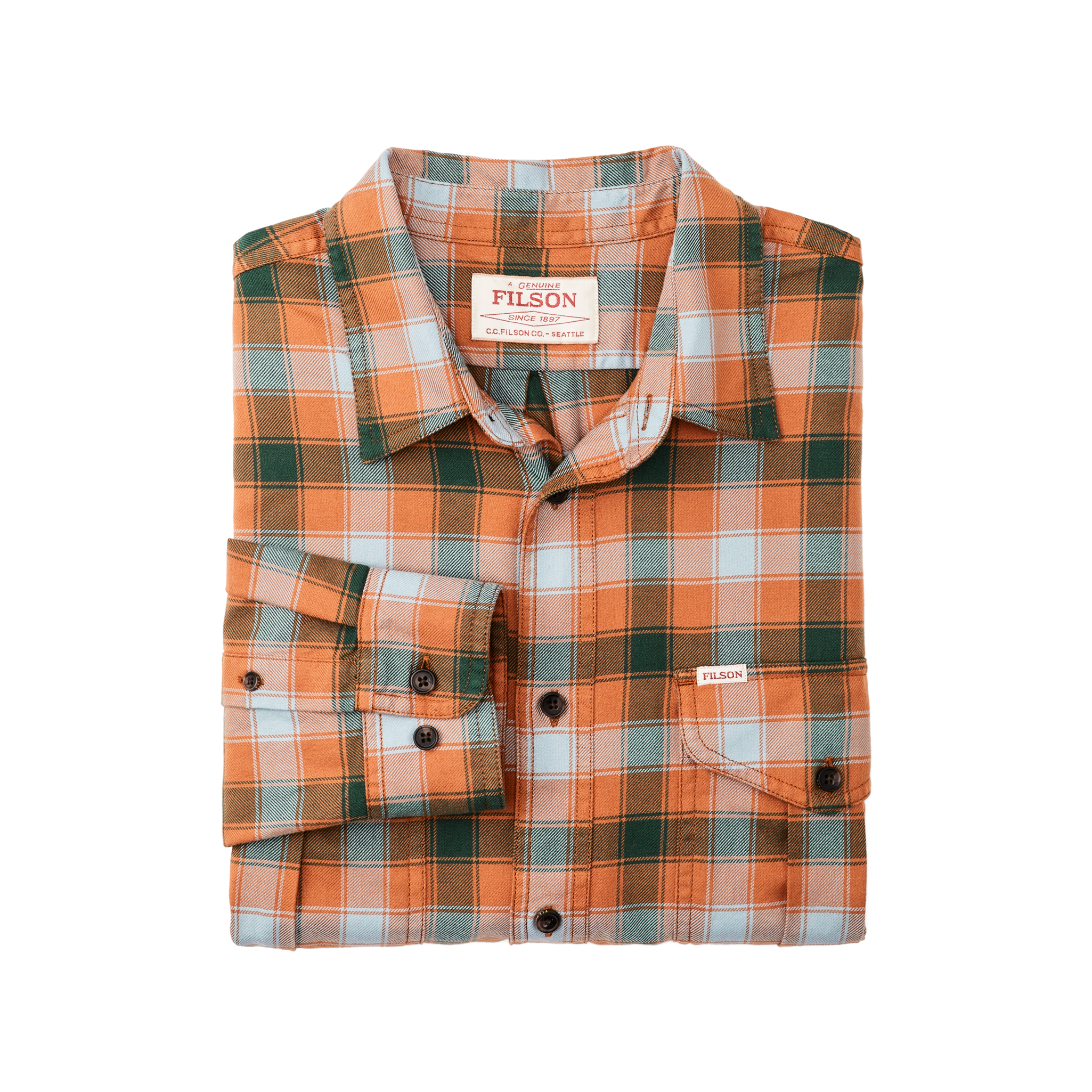 Lightweight Alaskan Guide Shirt - Clay / Blue / Multi Plaid - Image 3