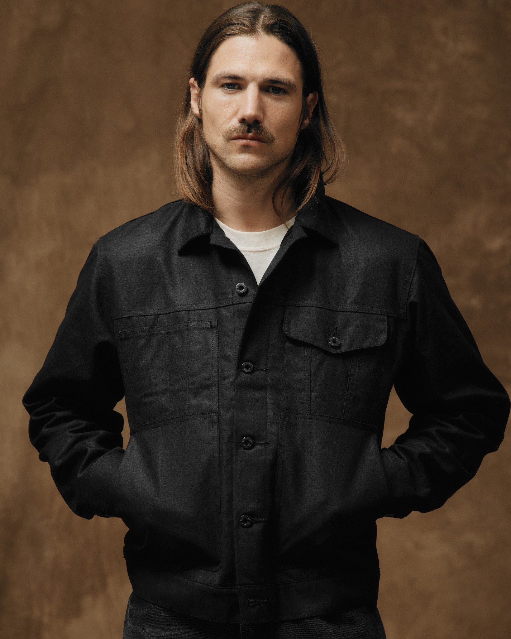 Tin Cloth Short Lined Cruiser Jacket - Black - Image 5